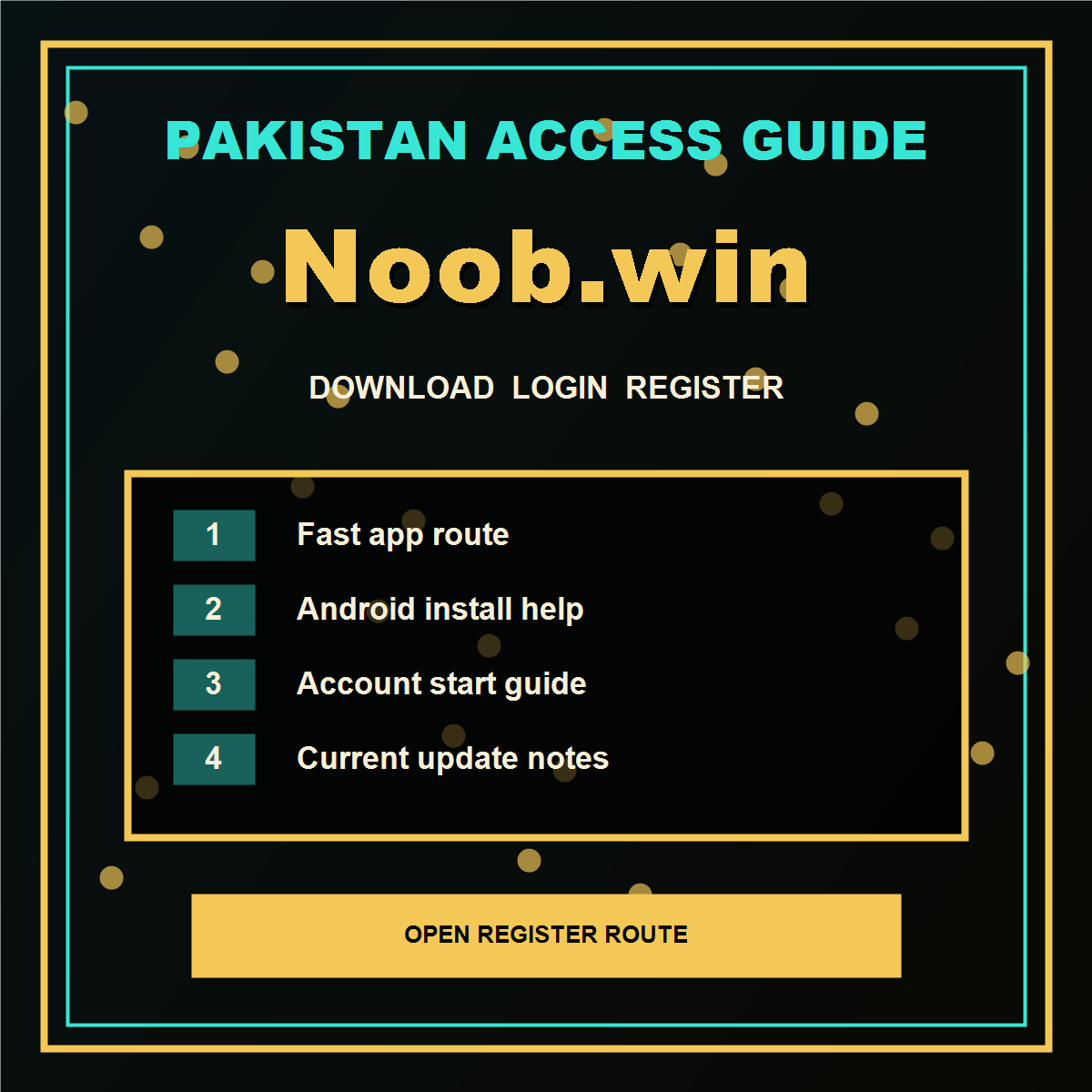 Noob.win Pakistan download guide and account help visual